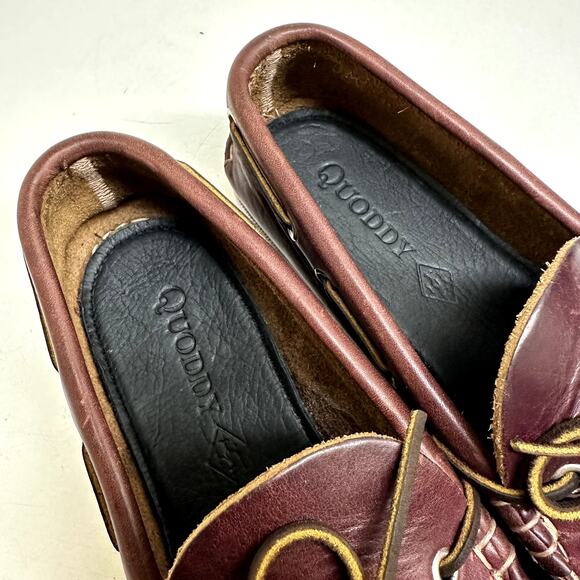 NWOT Quoddy Men’s Head Boat Shoe Burgundy Moc Toe Loafer Made in USA 8.5 main image 12